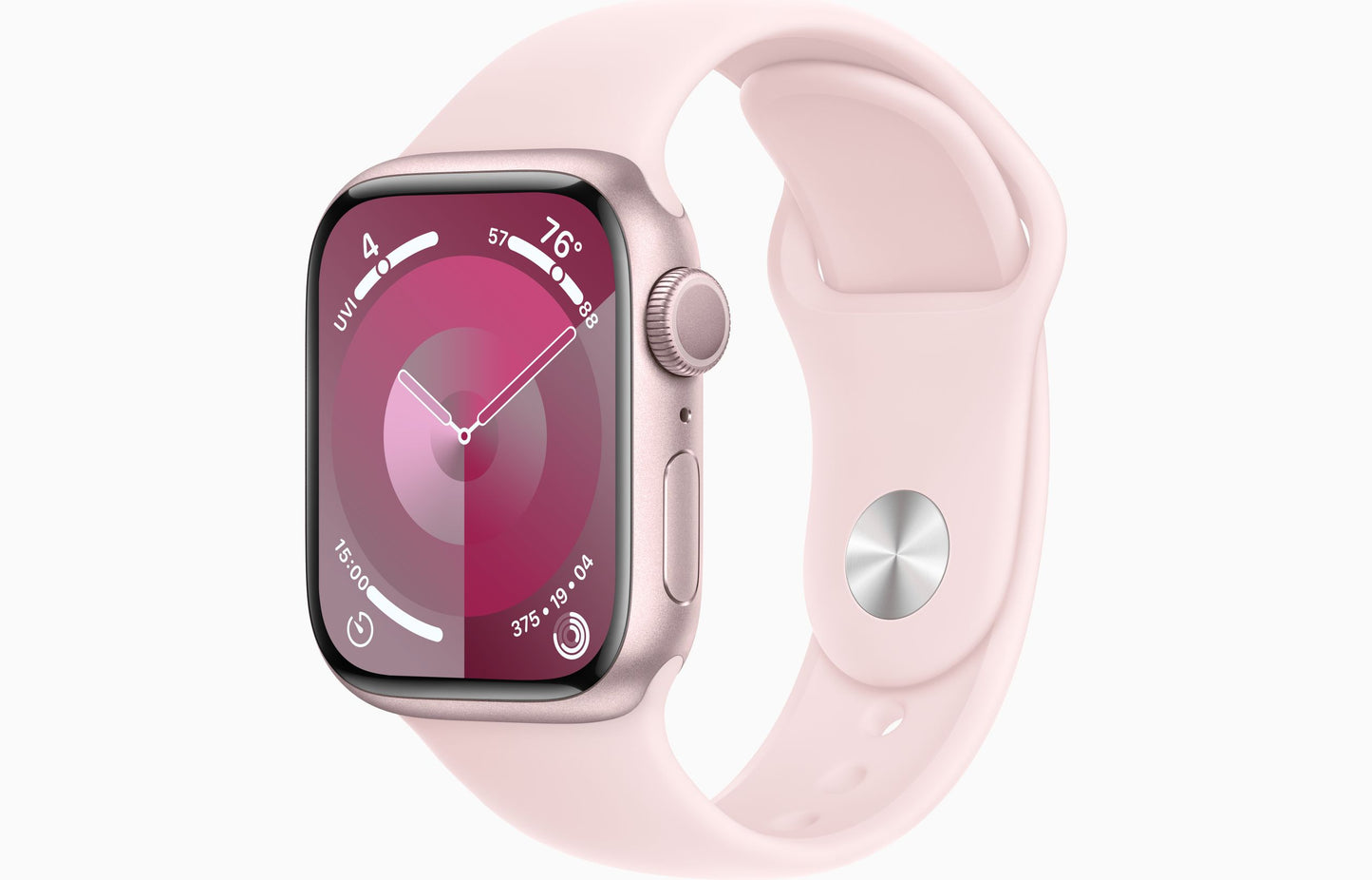 Apple Watch Series 9 GPS 41mm Pink Aluminum Case with Light Pink Sport Band - M/L