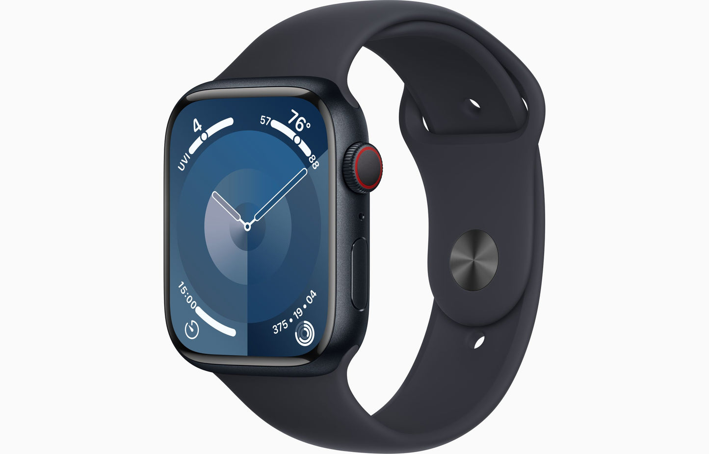 Apple Watch Series 9 GPS + Cellular 45mm Midnight Aluminum Case with Midnight Sport Band - S/M