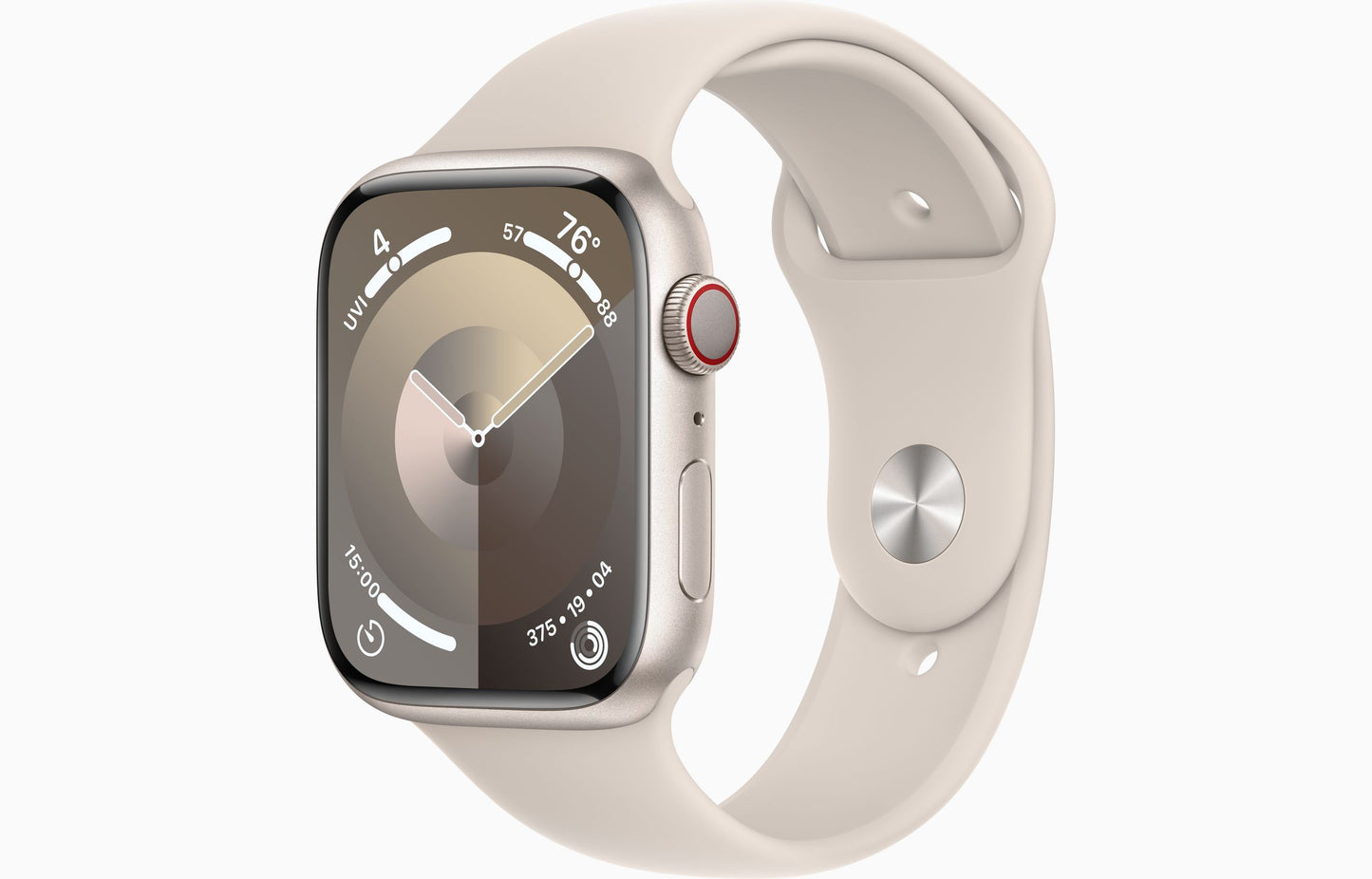 Apple Watch Series 9 GPS + Cellular 45mm Starlight Aluminum Case with Starlight Sport Band - S/M