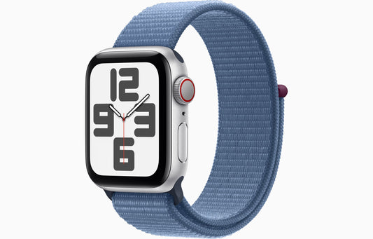 Apple Watch SE GPS + Cellular 40mm Silver Aluminum Case with Winter Blue Sport Loop