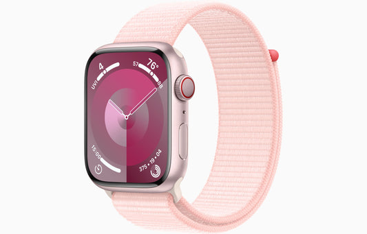 Apple Watch Series 9 GPS + Cellular 45mm Pink Aluminum Case with Light Pink Sport Loop