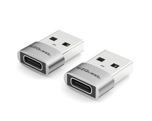 EZQuest USB-C Female to USB-A Male Mini Adapter 2 Pack
