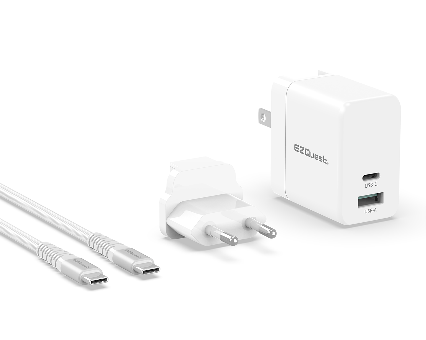EZQuest UltimatePower 65W GaN USB-C PD Wall Charger - White