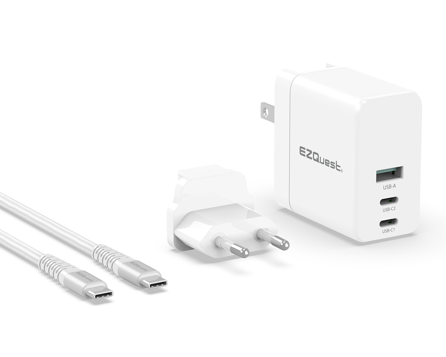EZQuest UltimatePower 90W GaN USB-C PD Wall Charger - White