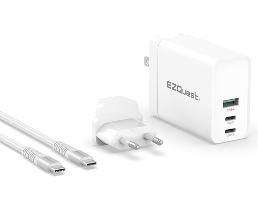 EZQuest UltimatePower 120W GaN USB-C PD Wall Charger - White