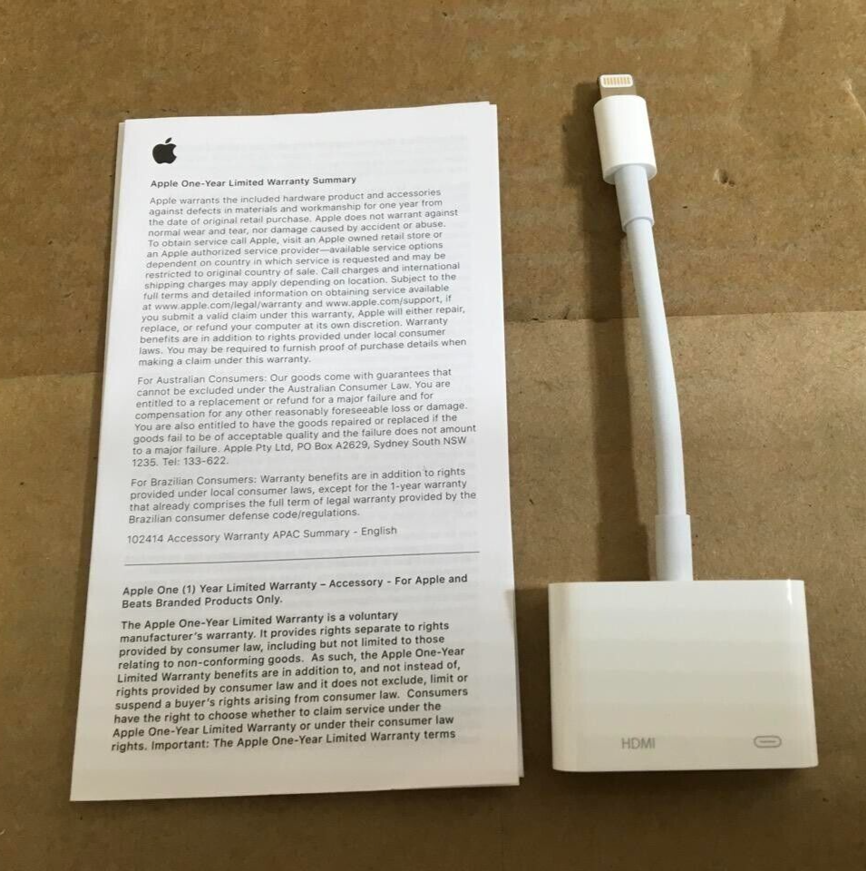 ♥ New, Open Box - Apple Lightning Digital AV Adapter MD826AM/A ♥ New, Open Box - Apple Lightning Digital AV Adapter MD826AM/A