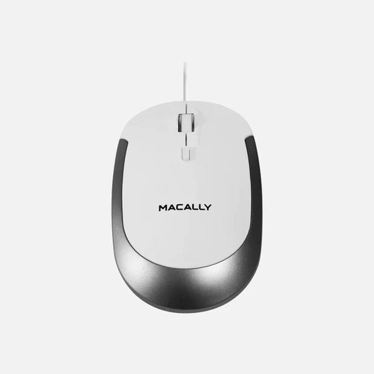 Macally USB-C Optical Quiet Click Mouse for Mac/PC White & Space Gray