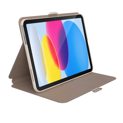 Speck Balance Carrying Case (Folio Clear) for 10.9in iPad 10th Gen - Almond Milk/Mocha/Charcoal